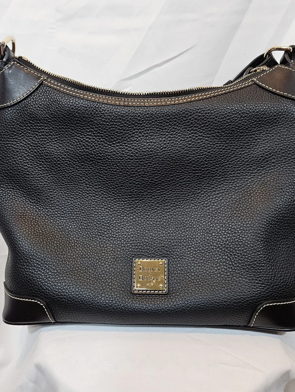 Dooney & Bourke Black Pebbled Leather Hobo Bag